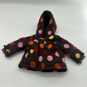 Gymboree Brown Polka Dot Winter Coat Girls Baby 2008